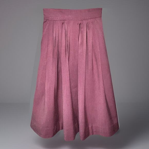 VTG C.E. Stanton LTD Pleated Gather Waist Skirt Pockets - Rose Pink - Sz 3 - XS - Picture 1 of 6